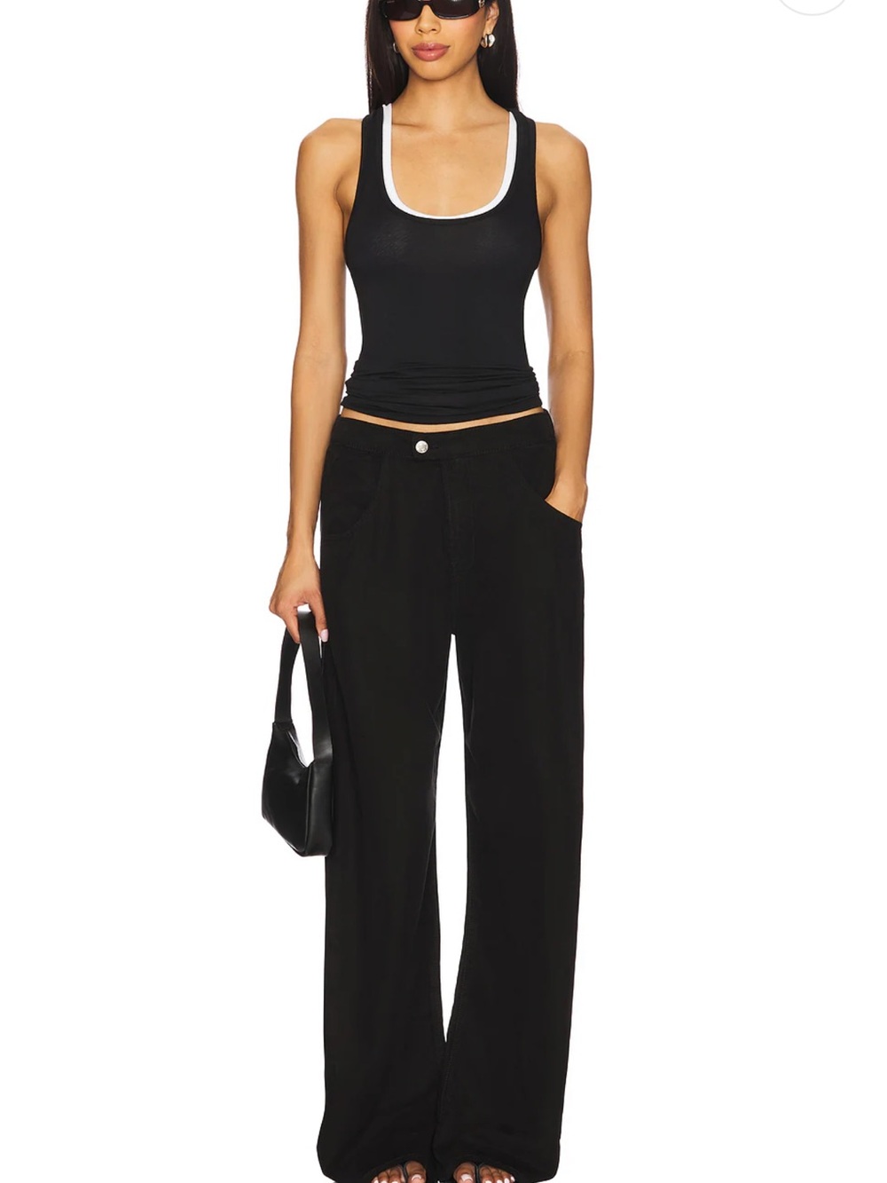REVOLVE - EB Denim - SOLD OUT - Eddie Bowed Linen Pant in Black Size M